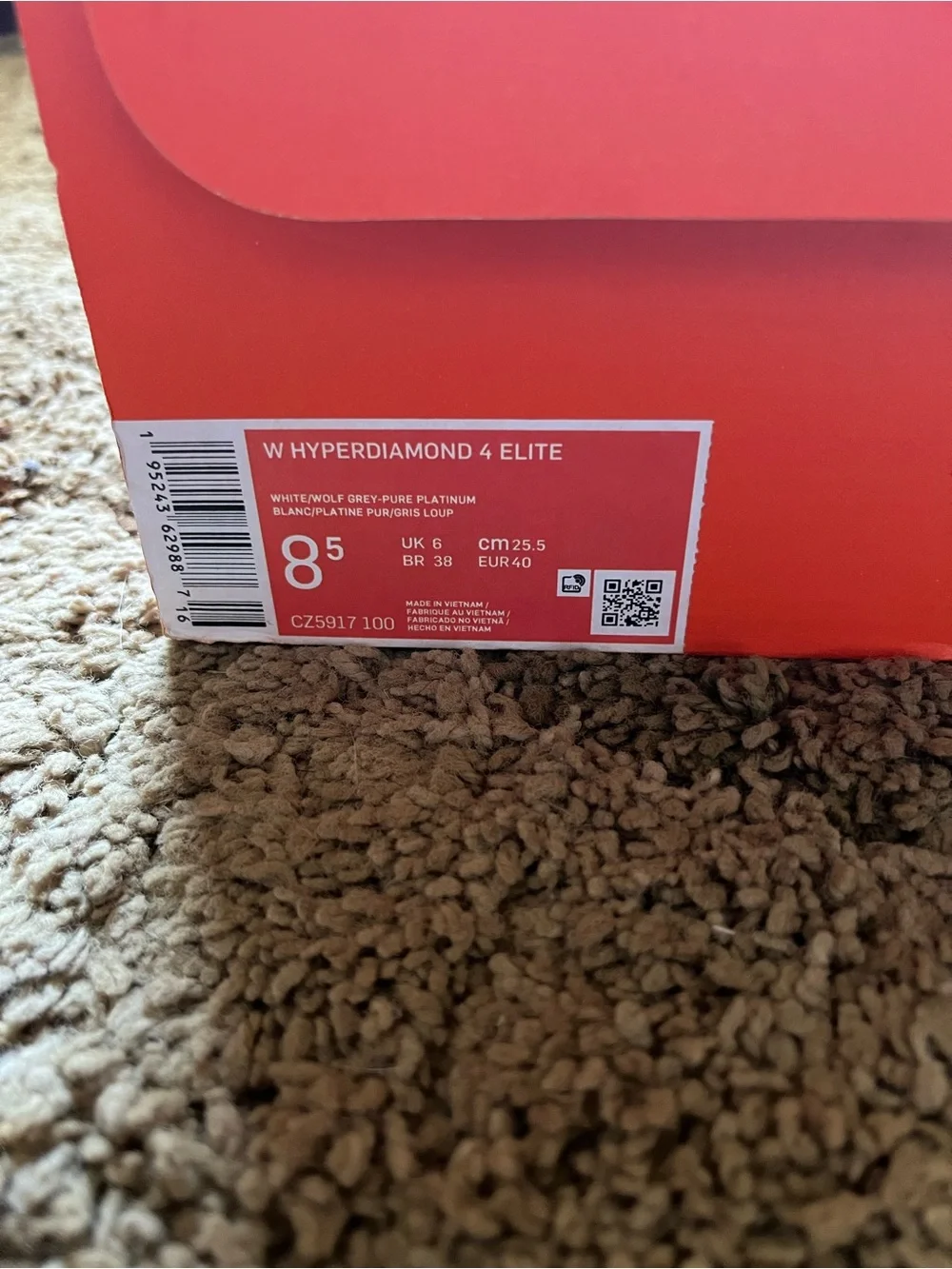 Nike Hyperdiamond 4 Elite Softball Cleats Size 8.5